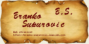 Branko Supurović vizit kartica